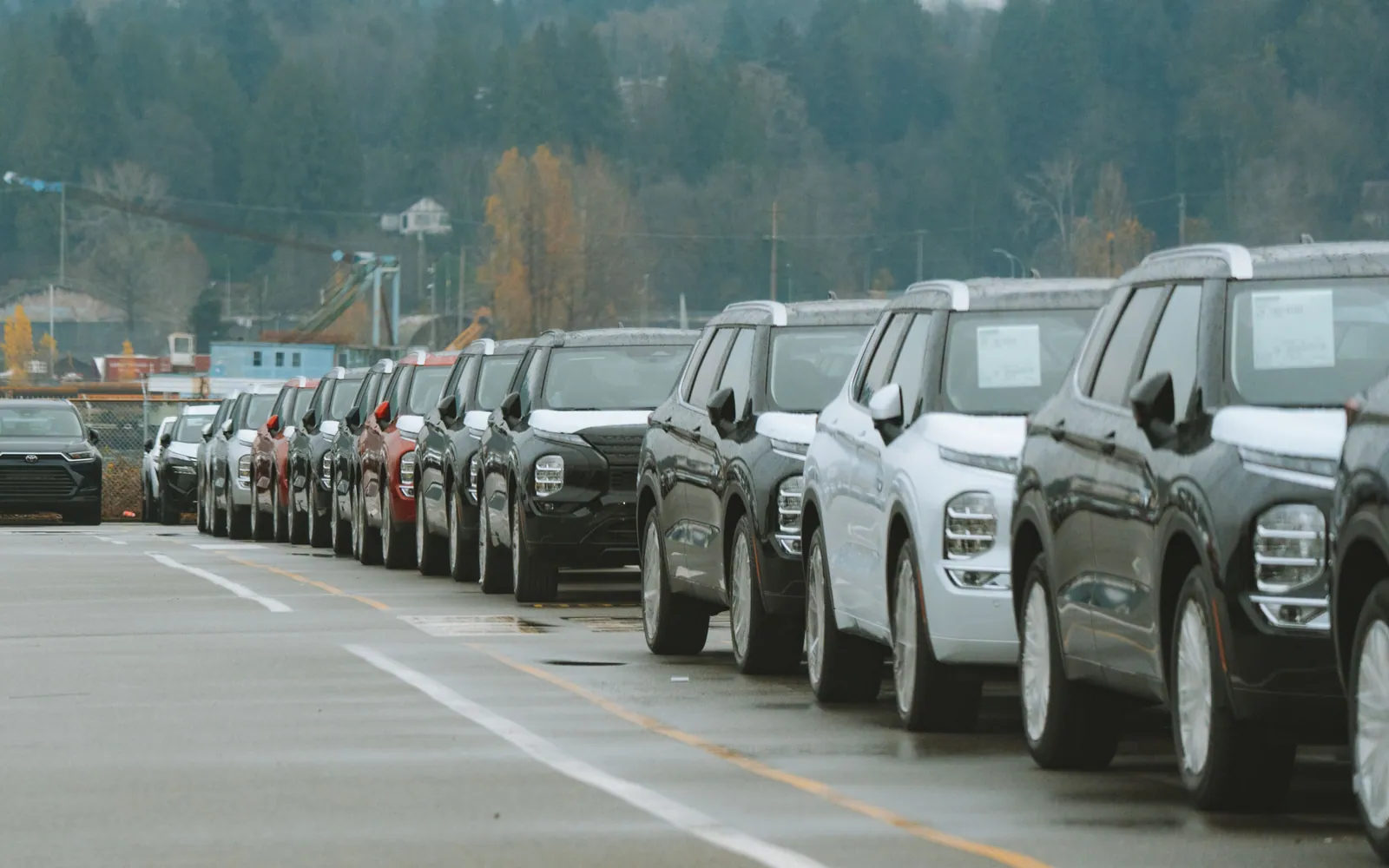 Row of parked cars