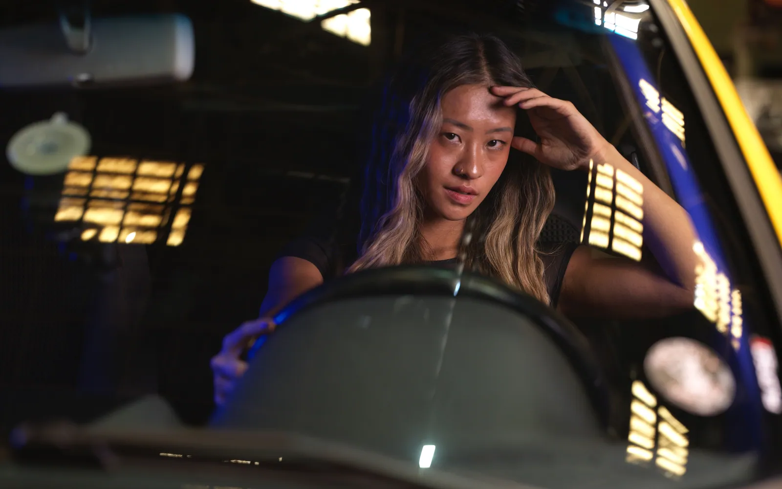 Young driver behind the wheel
