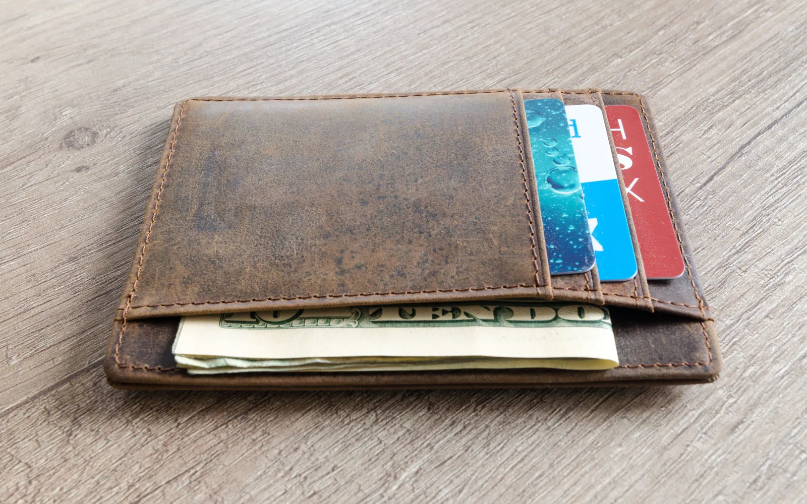 Wallet holding credit cards