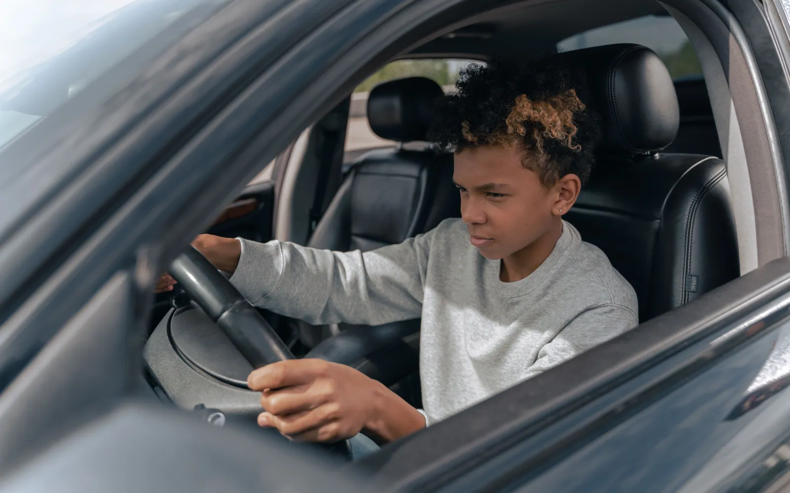 New driver at the wheel of a car