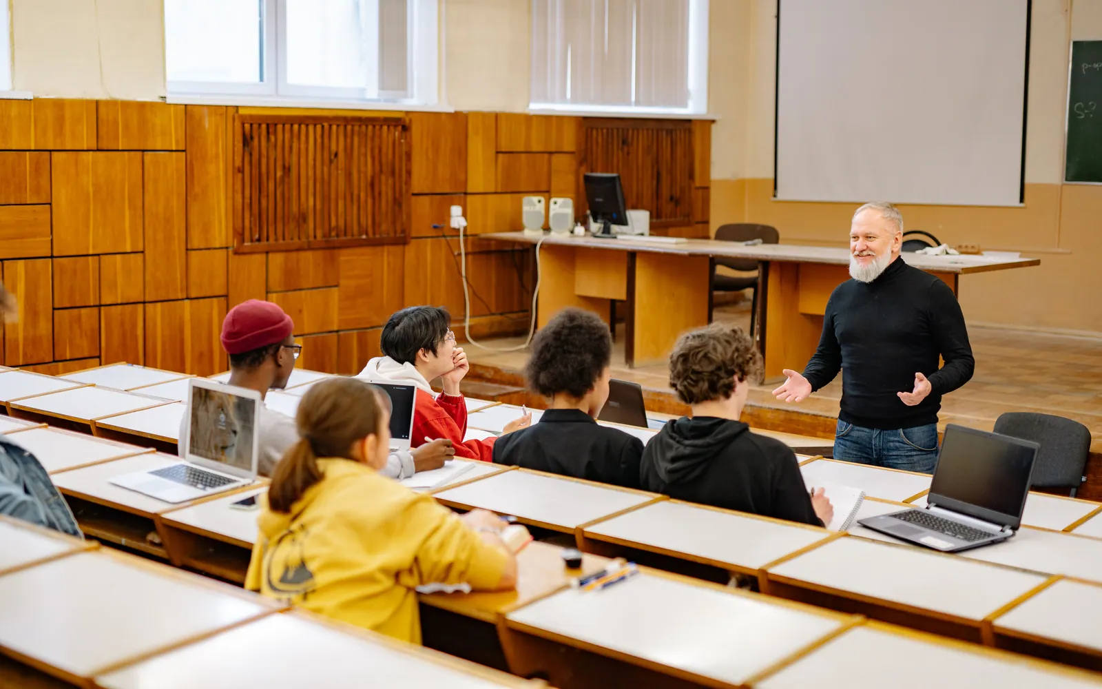 Students in a community college classroom