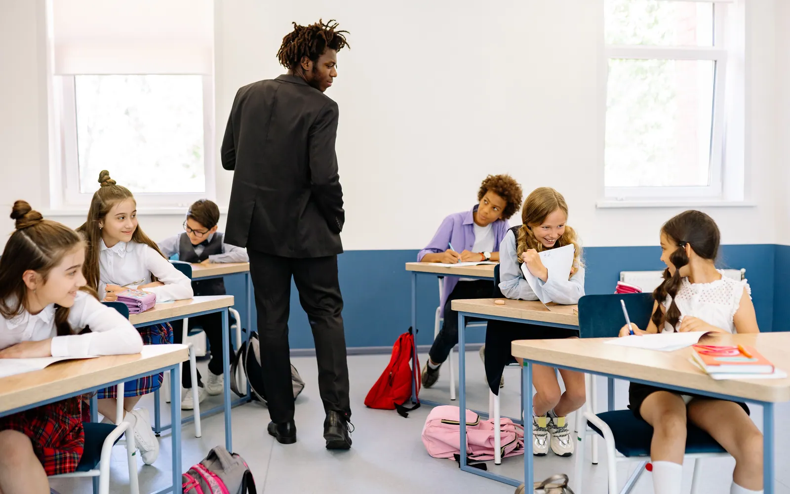 Teacher in a classroom with students