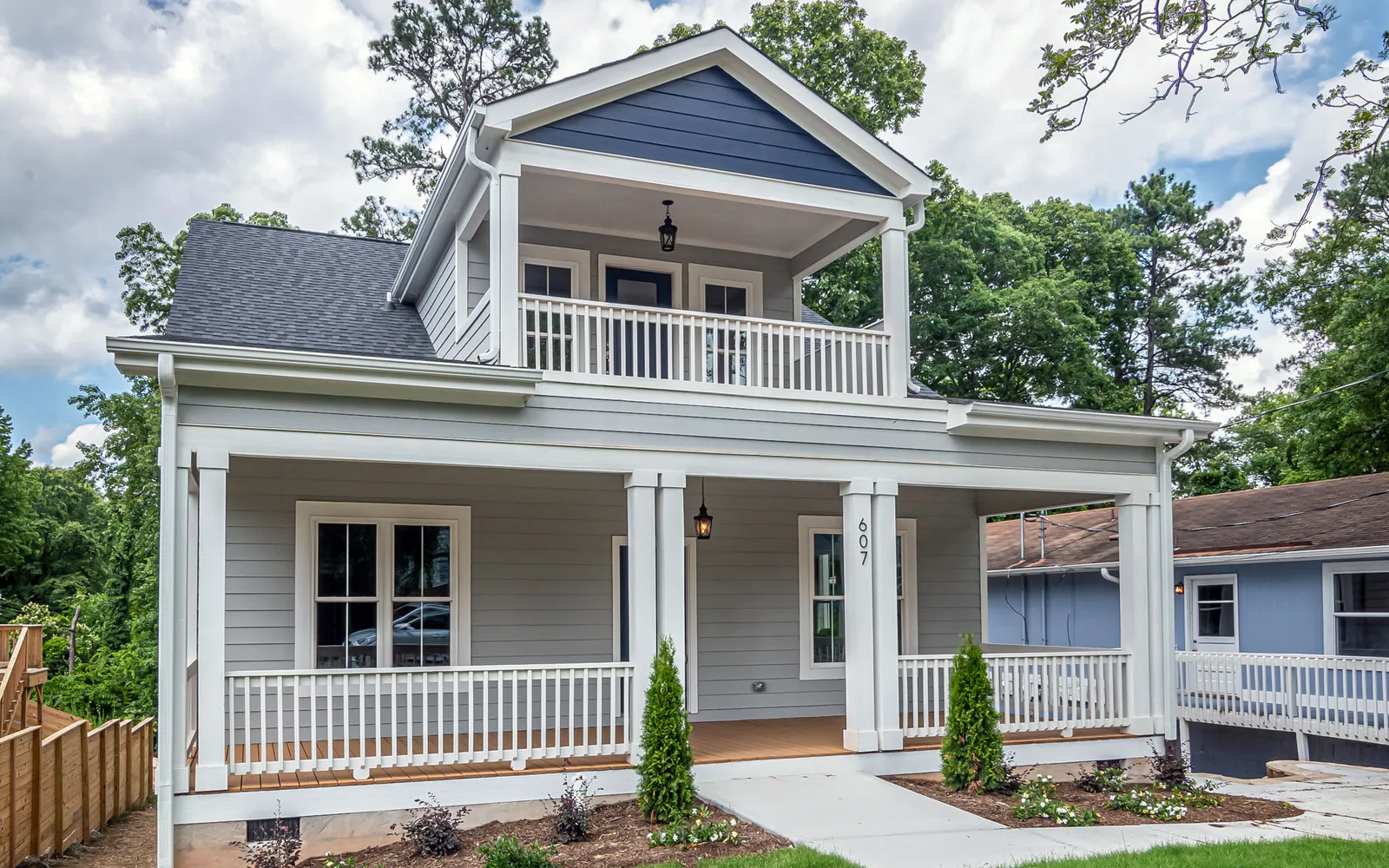 Modern home with a front porch
