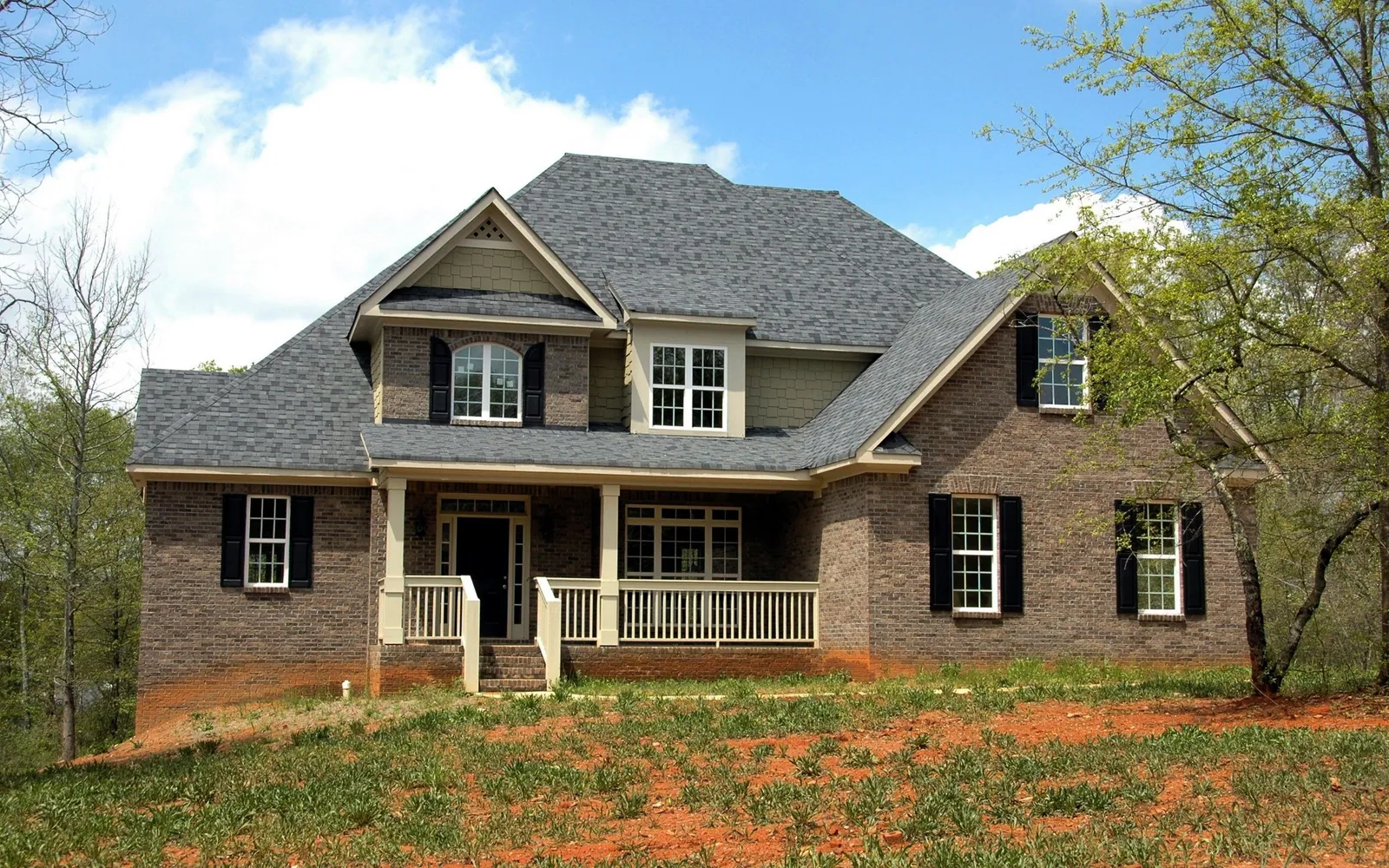 Suburban house with a front porch