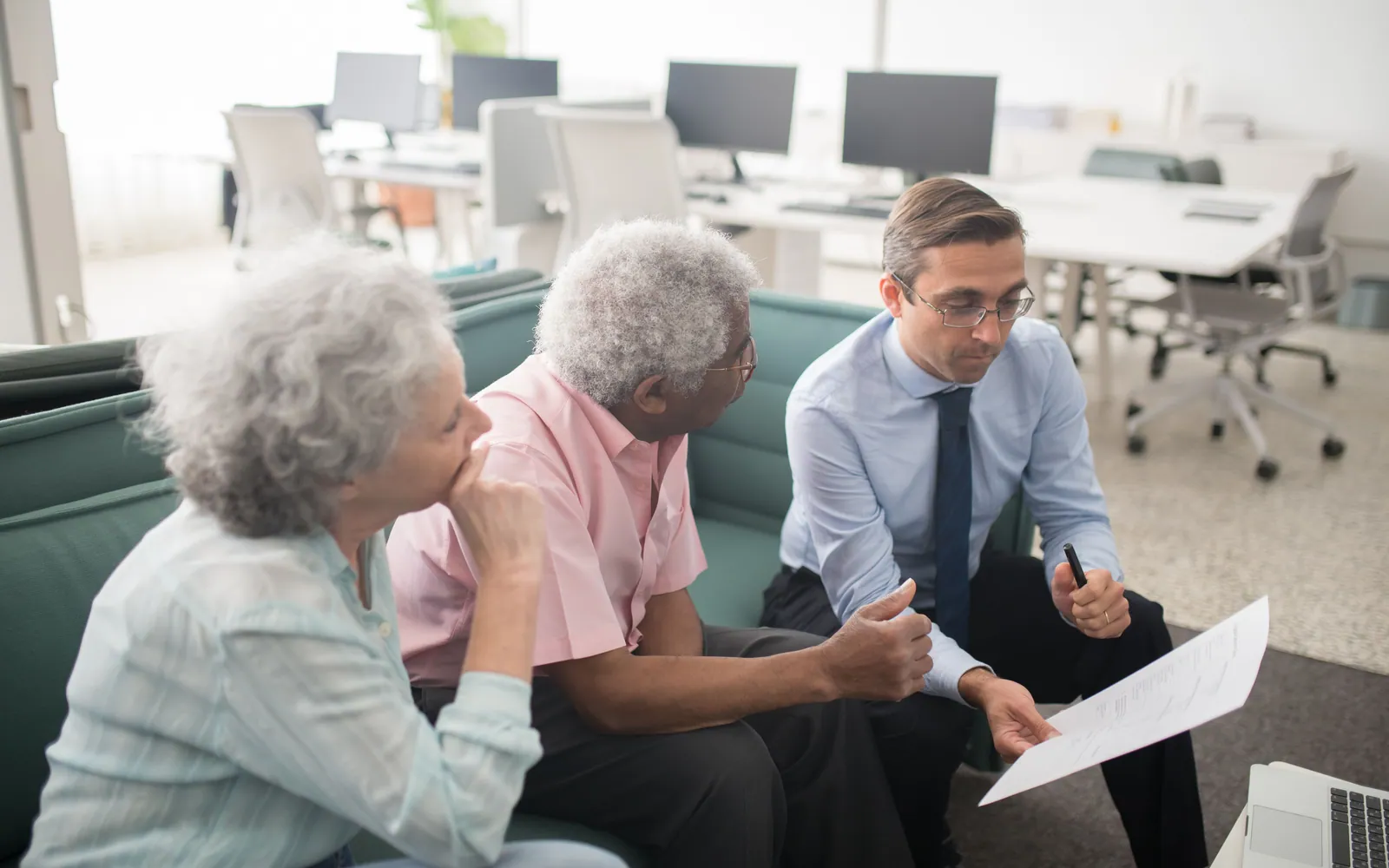 Couple meeting with a financial advisor