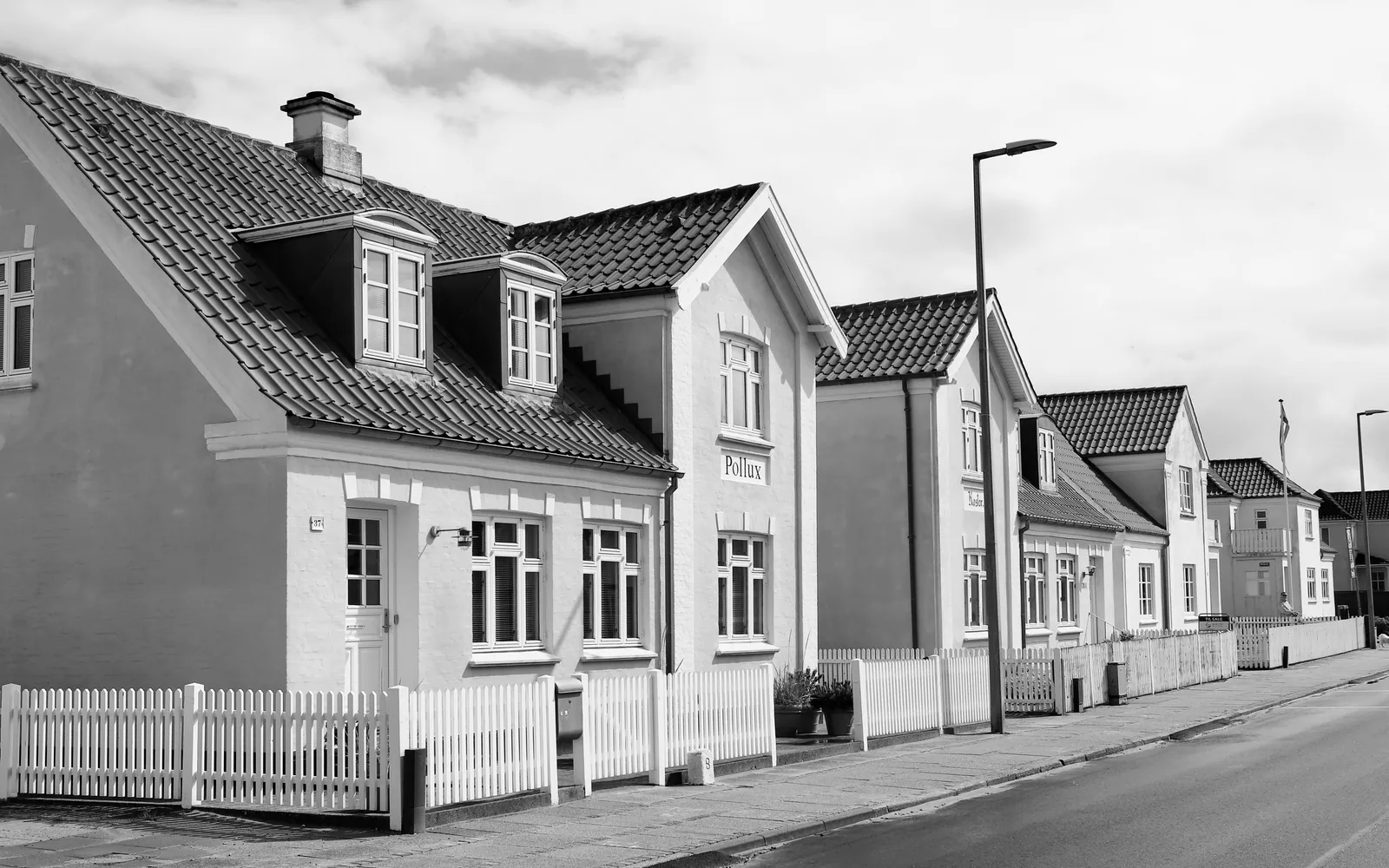 Row of suburban houses on a street