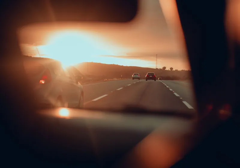 Clean car on open road