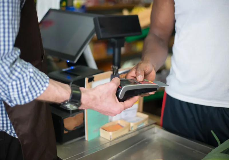 Grocery shopping with credit card