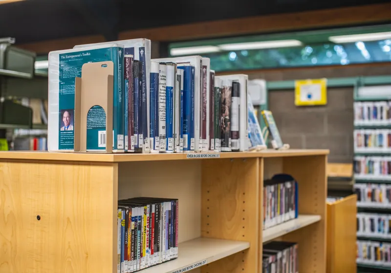 Library books and diploma