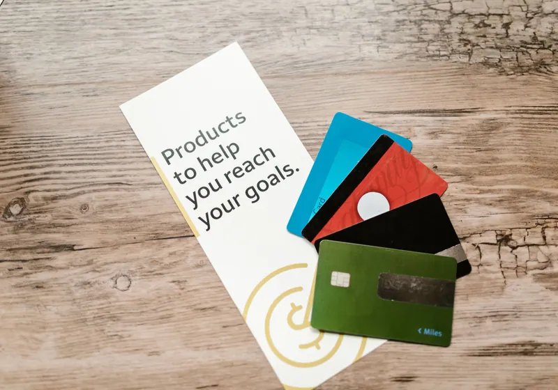 Credit cards fanned out