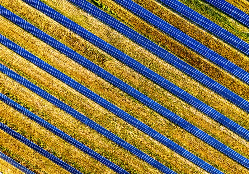 Aerial view of solar farm